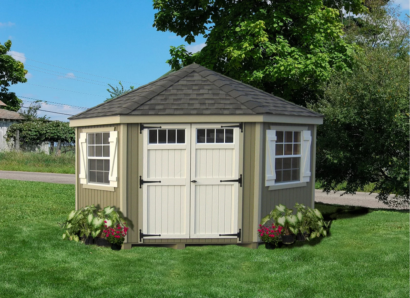 Colonial 10 ft. W x 10 ft. D Wooden Storage Shed