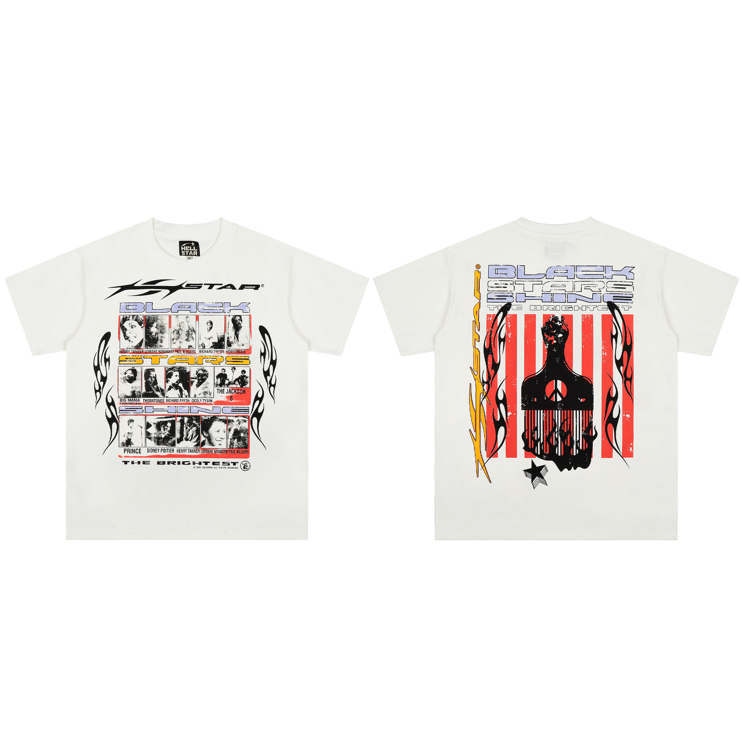 Hellstar Black Stars T-Shirt White