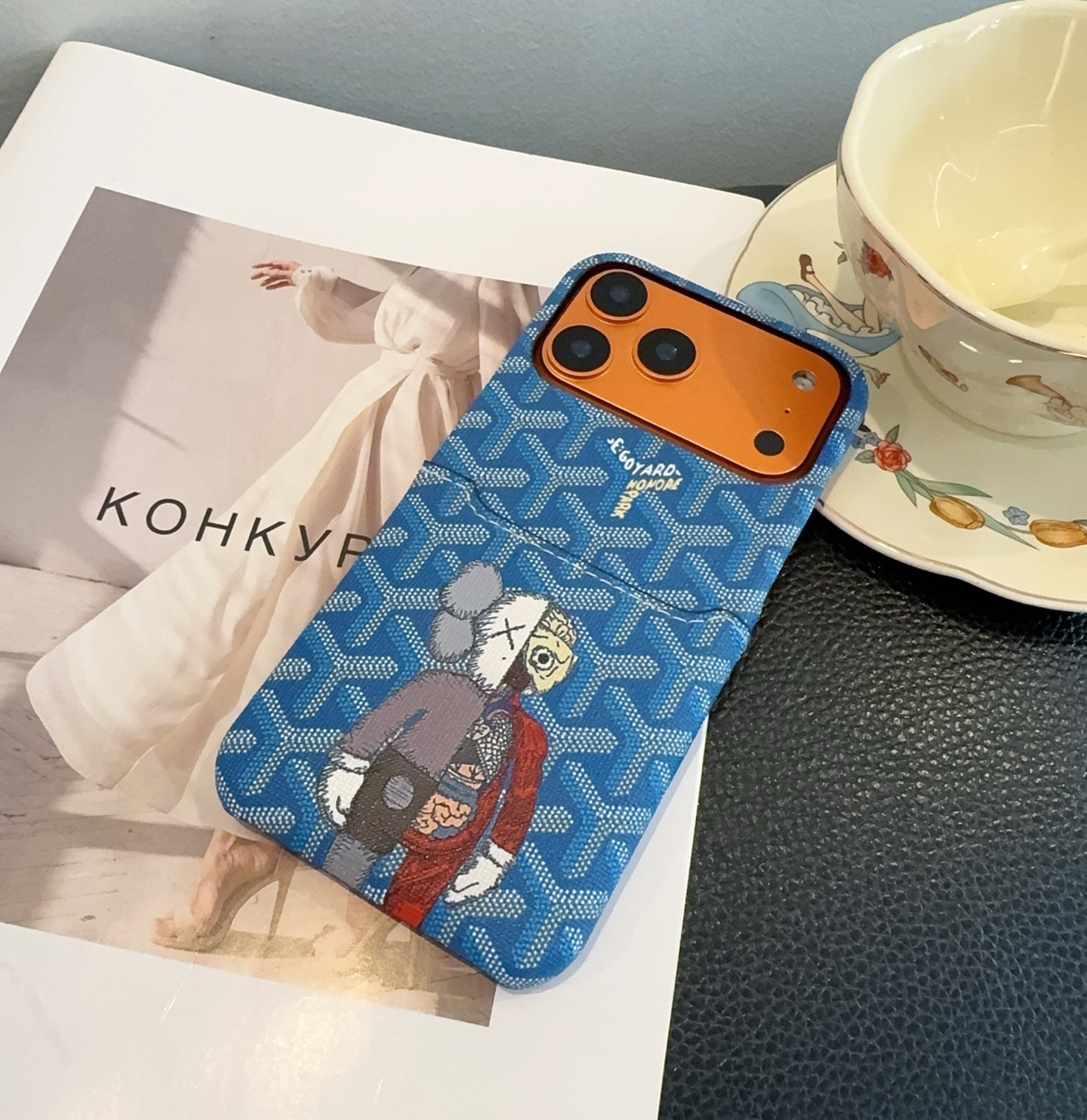 Goyard X KAWS Skeleton Collage Monogram Card Holder Luxury Phone Case