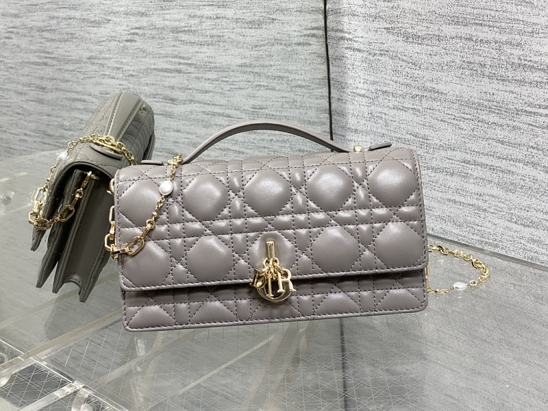 Dior Caro Chain Shoulder Bag Gray