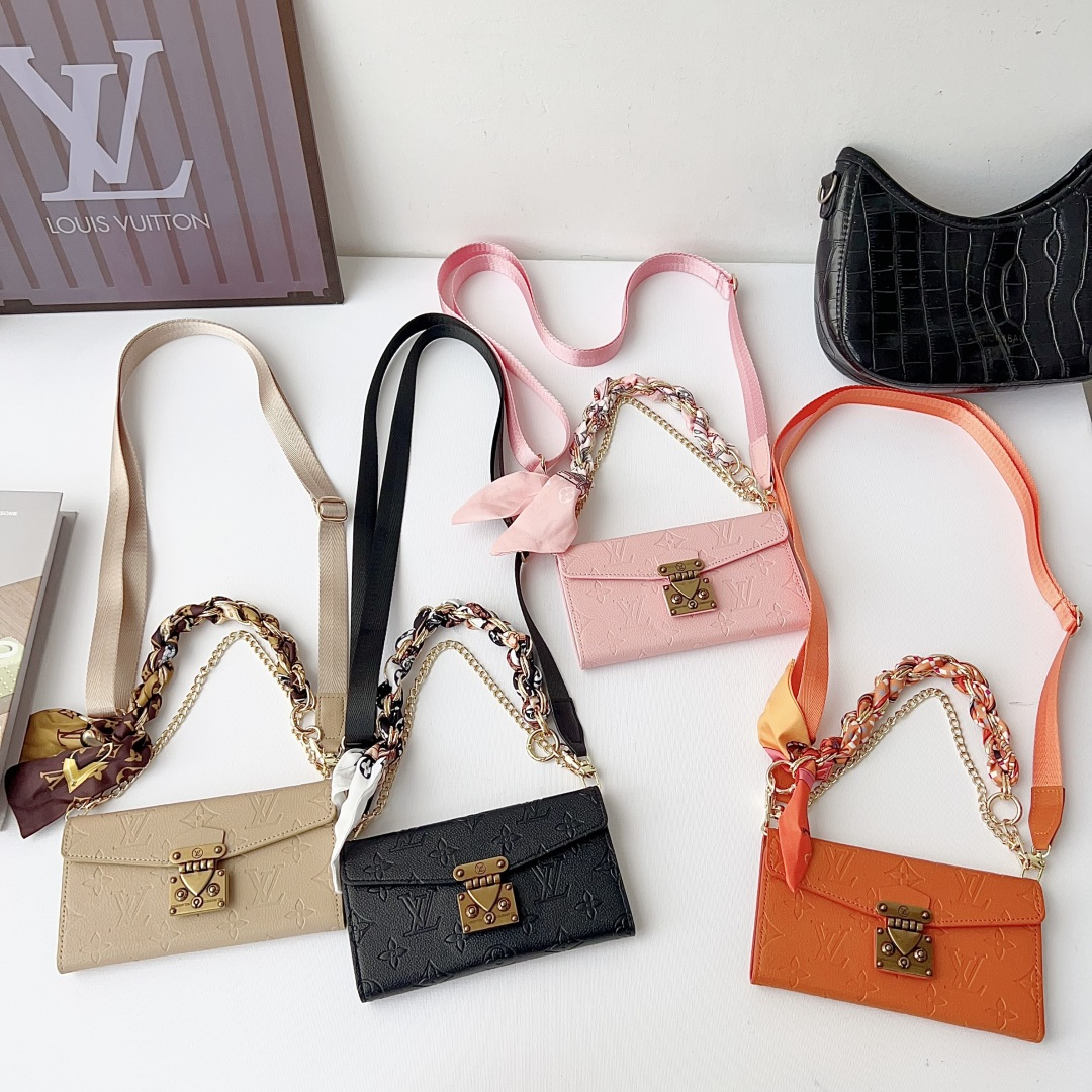 Louis Vuitton Embossed Monogram Wallet Crossbody Phone Bag