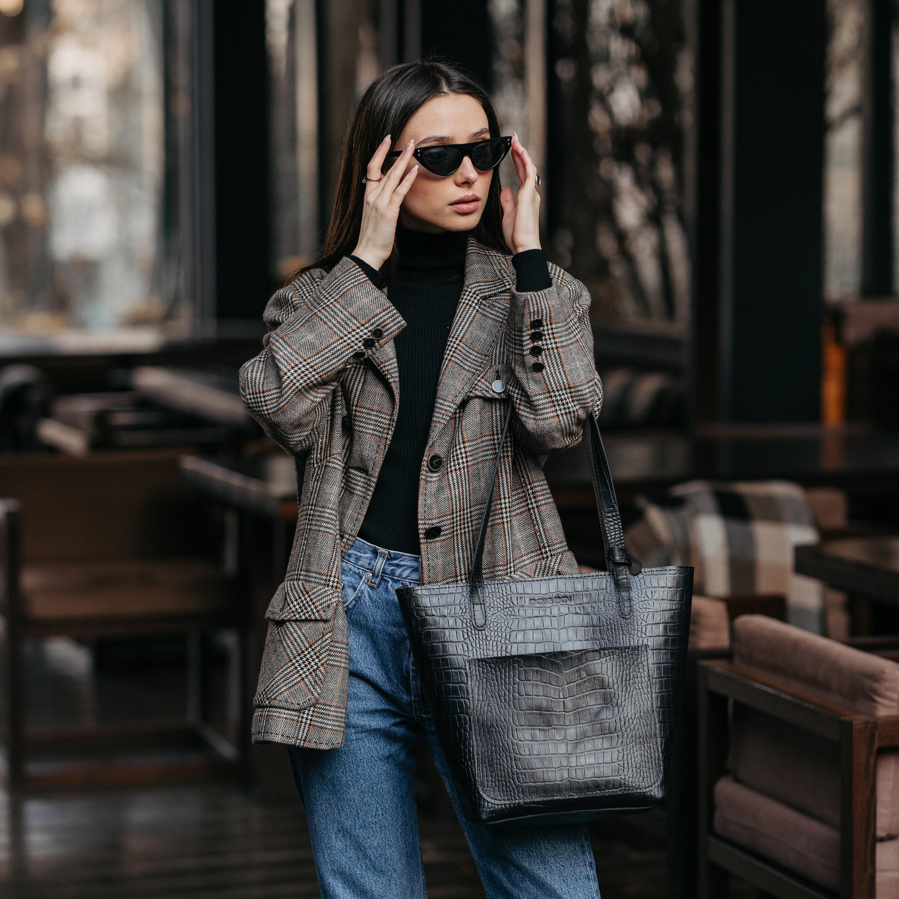 The Croc-Embossed Leather Tote Bag