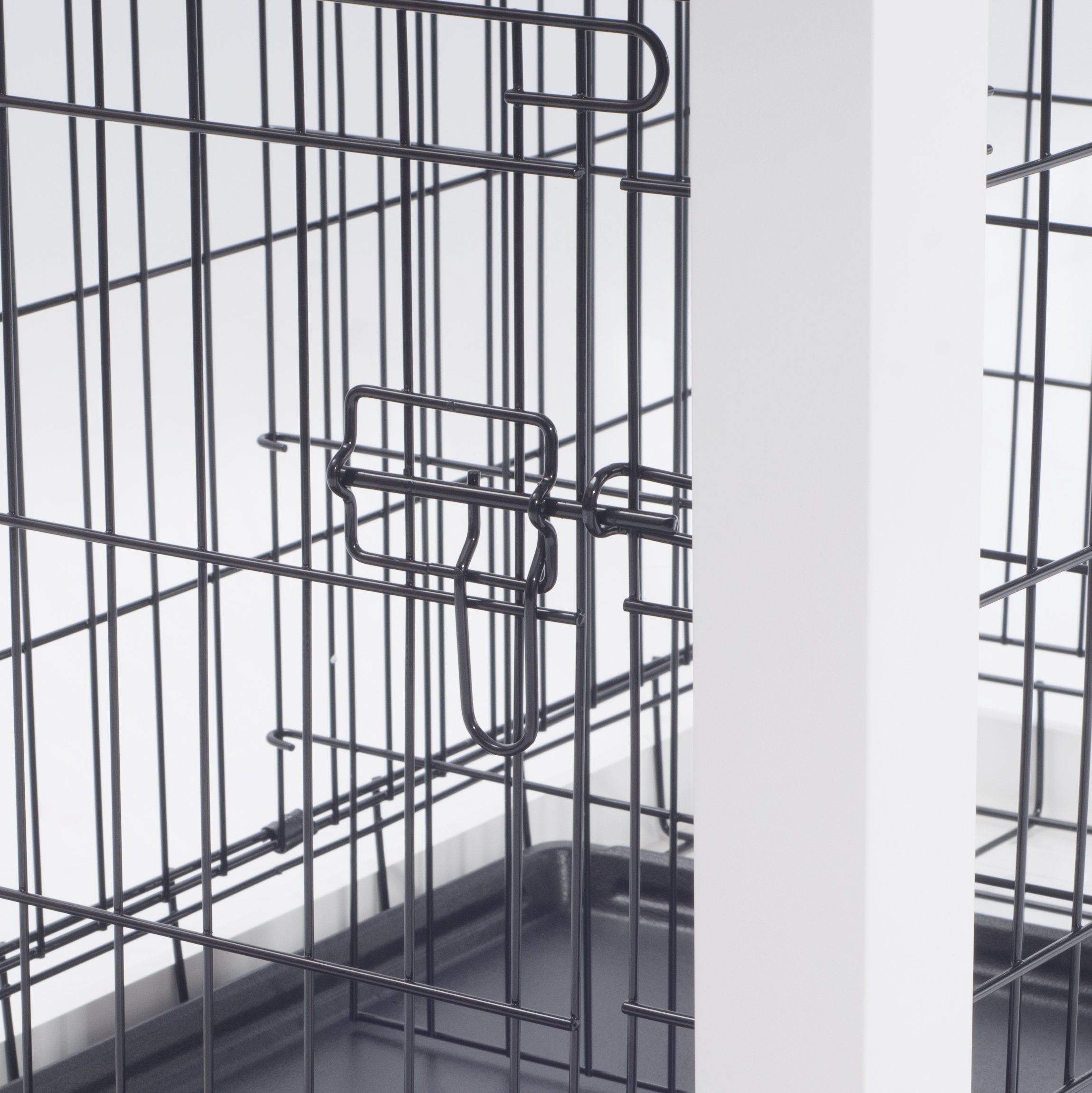 White Dog Cage with Crate Cover