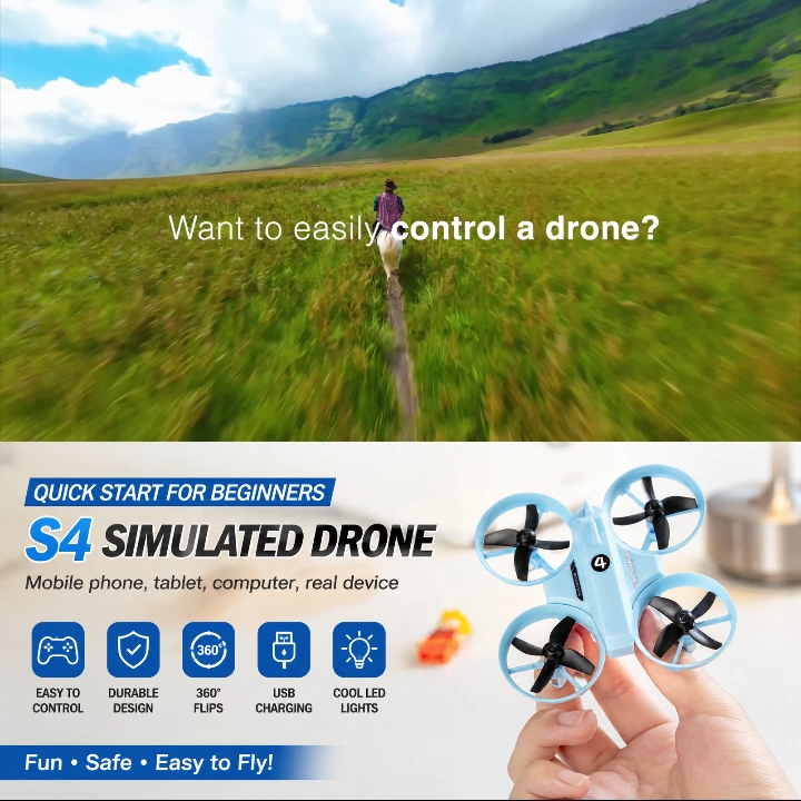 S4 Mini FPV Racing Drone with Flight Simulator｜Small Quadcopter RC Aircraft｜Beginner Training Drone