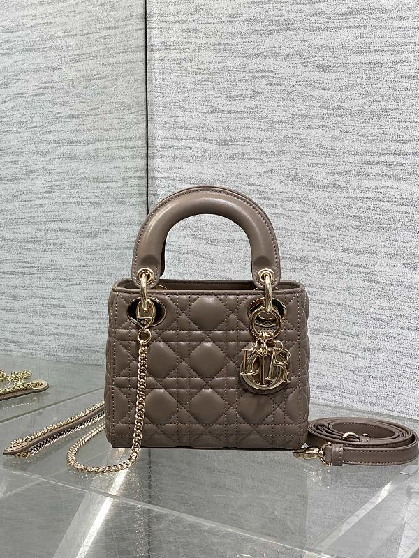 Lady Dior Mini Bag Taupe