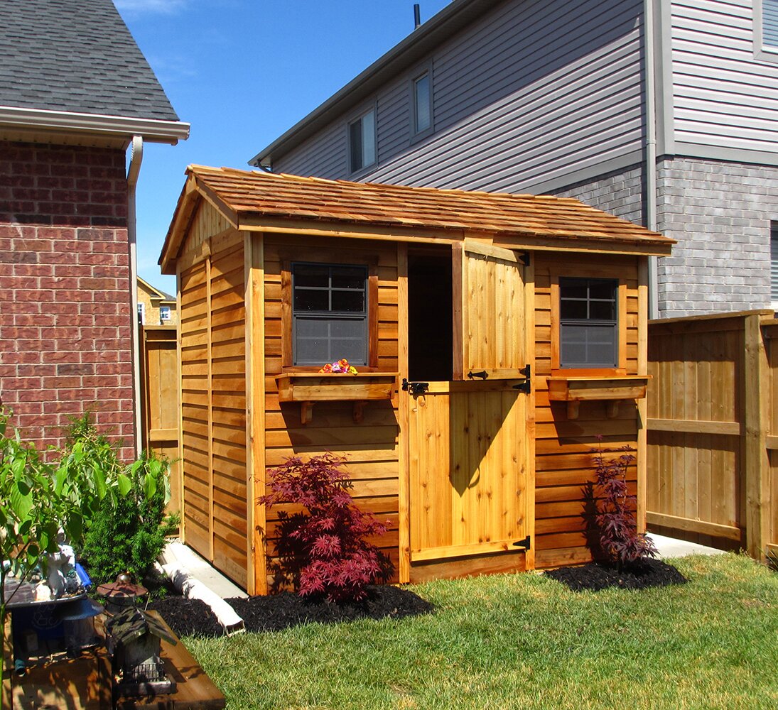 9x6 ft Cabana Cedar Wood Garden Shed