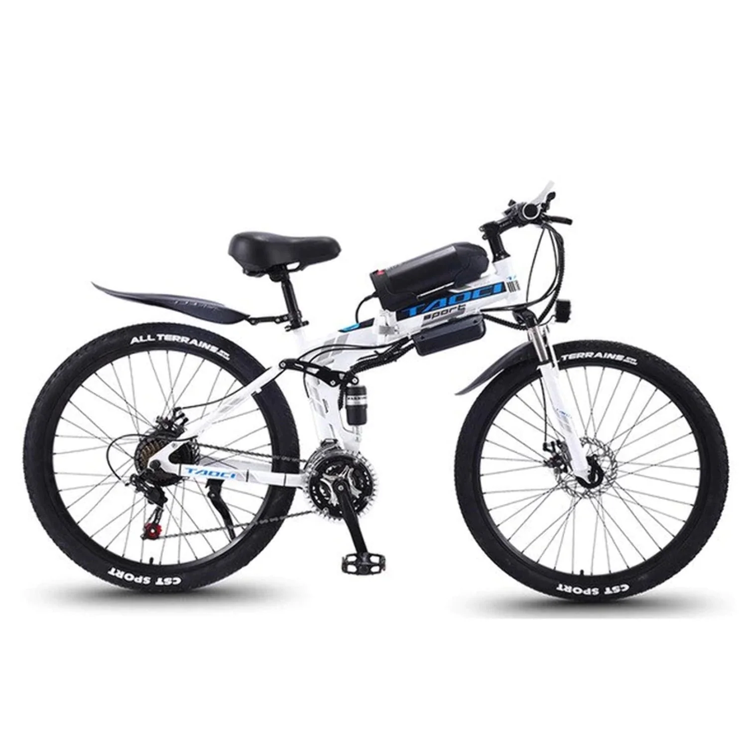 26in Folding Electric Mountain Bike, 21-Speed