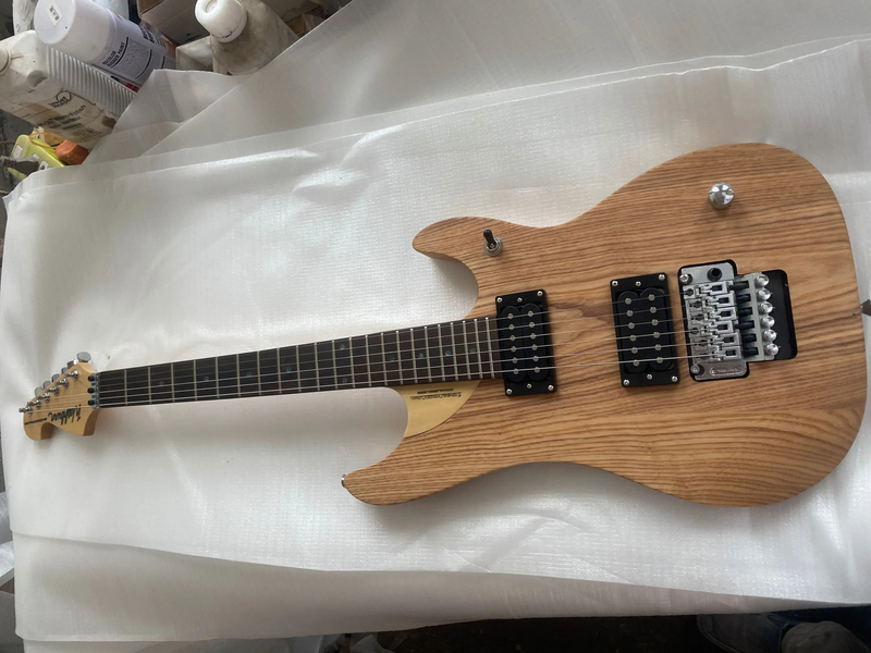 Wash N4 Nuno Bettencourt Natural Electric Guitar Ash Body Abalone Dot Inlay Top