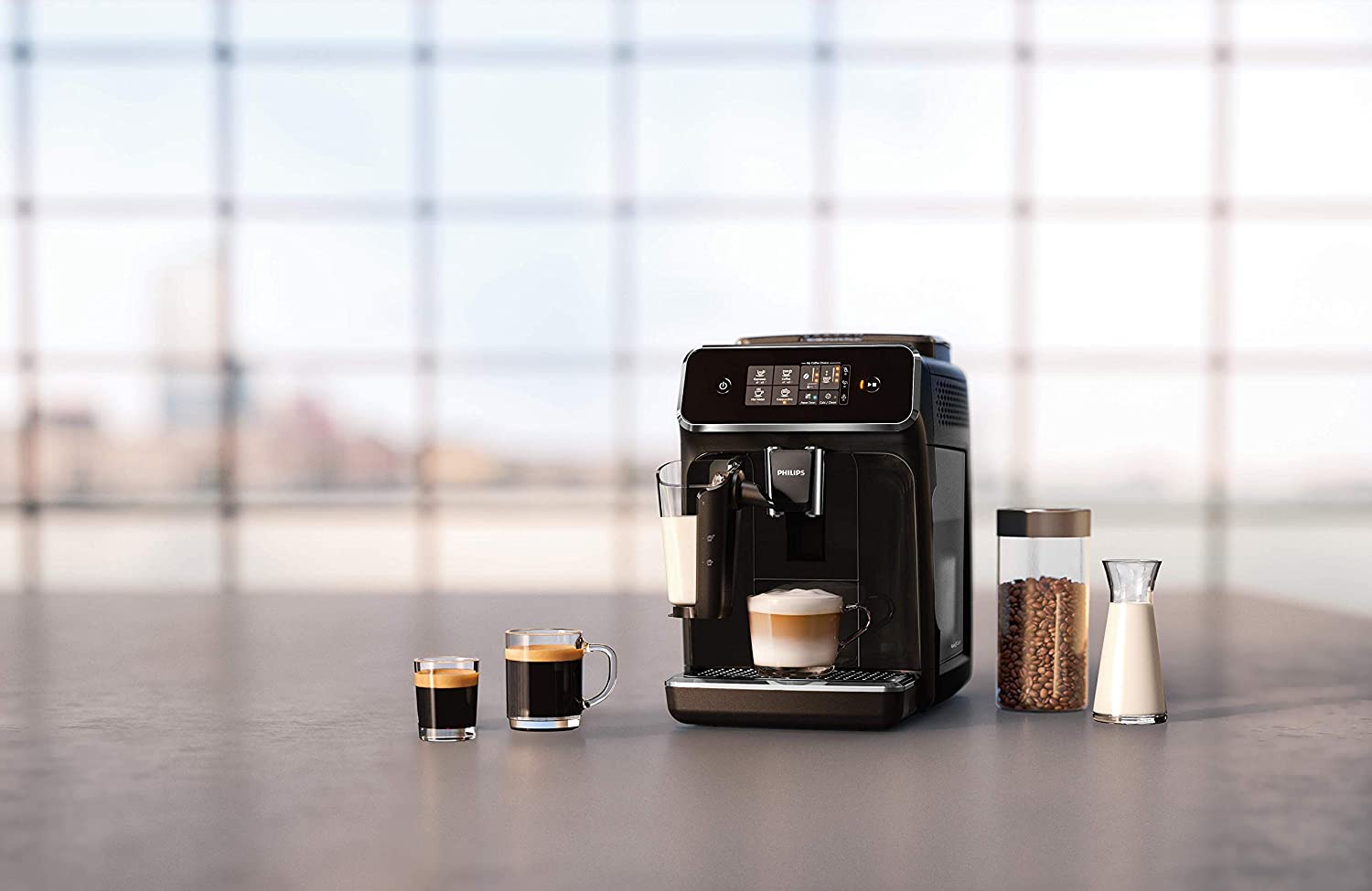 Fully automatic Espresso Machine with LatteGo, Black