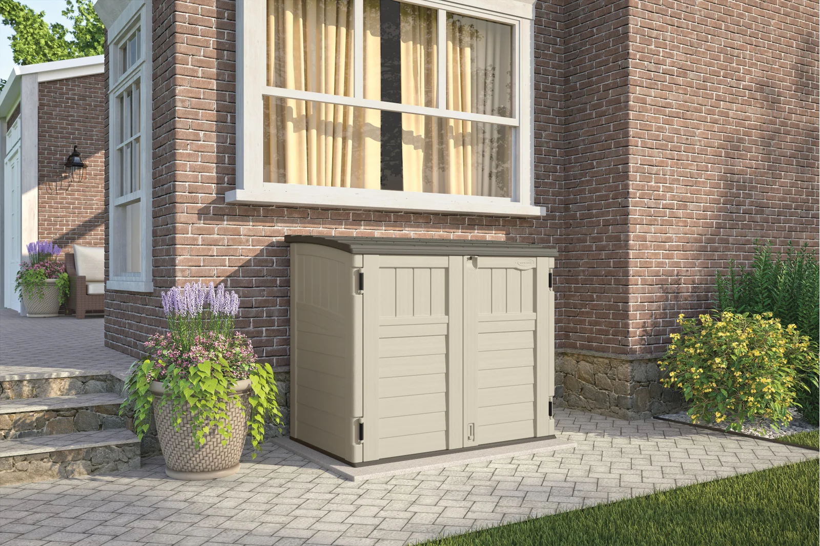 Outdoor 4'5"x2'9" Plastic Horizontal Storage Shed