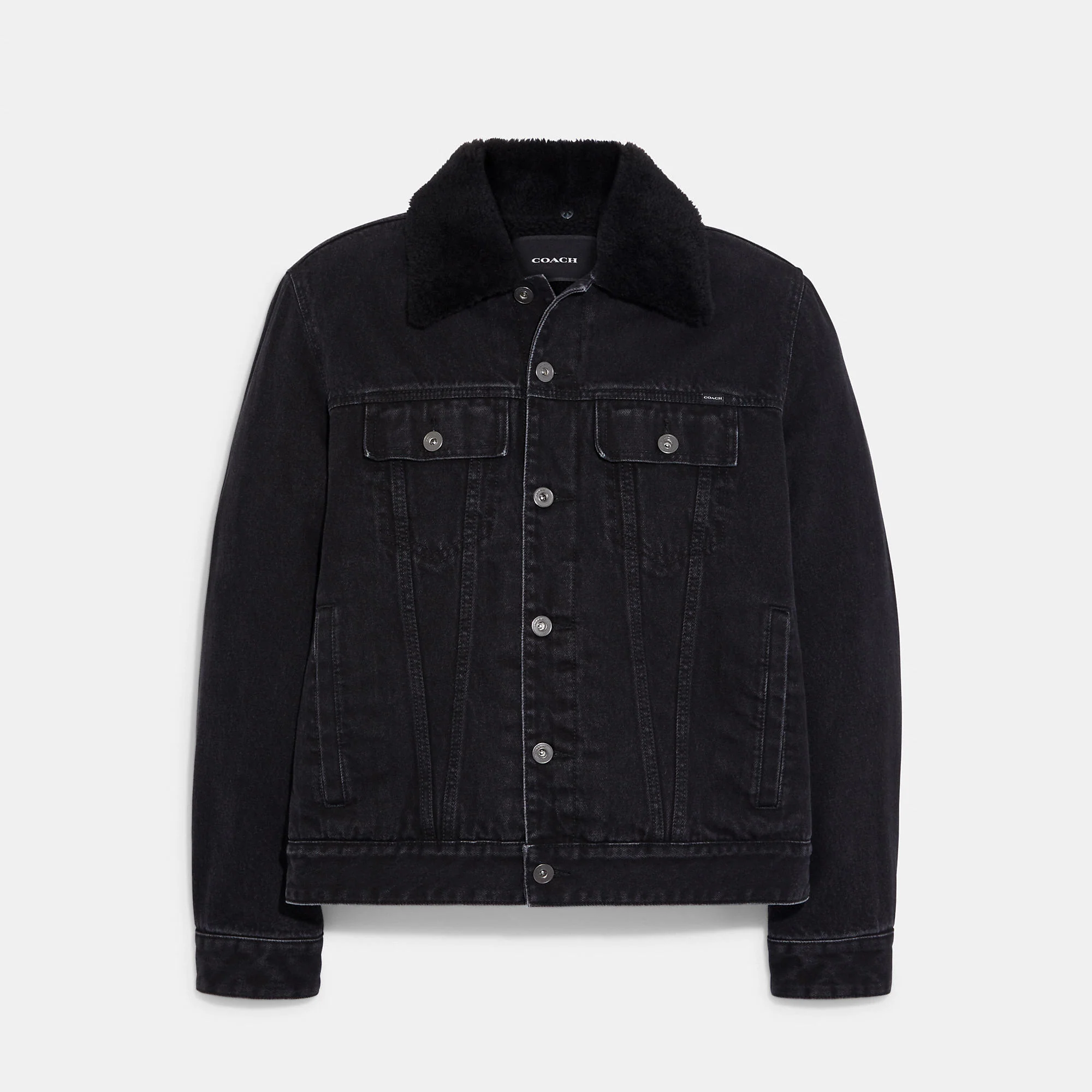 Outlet Denim Jacket With Sherpa Lining