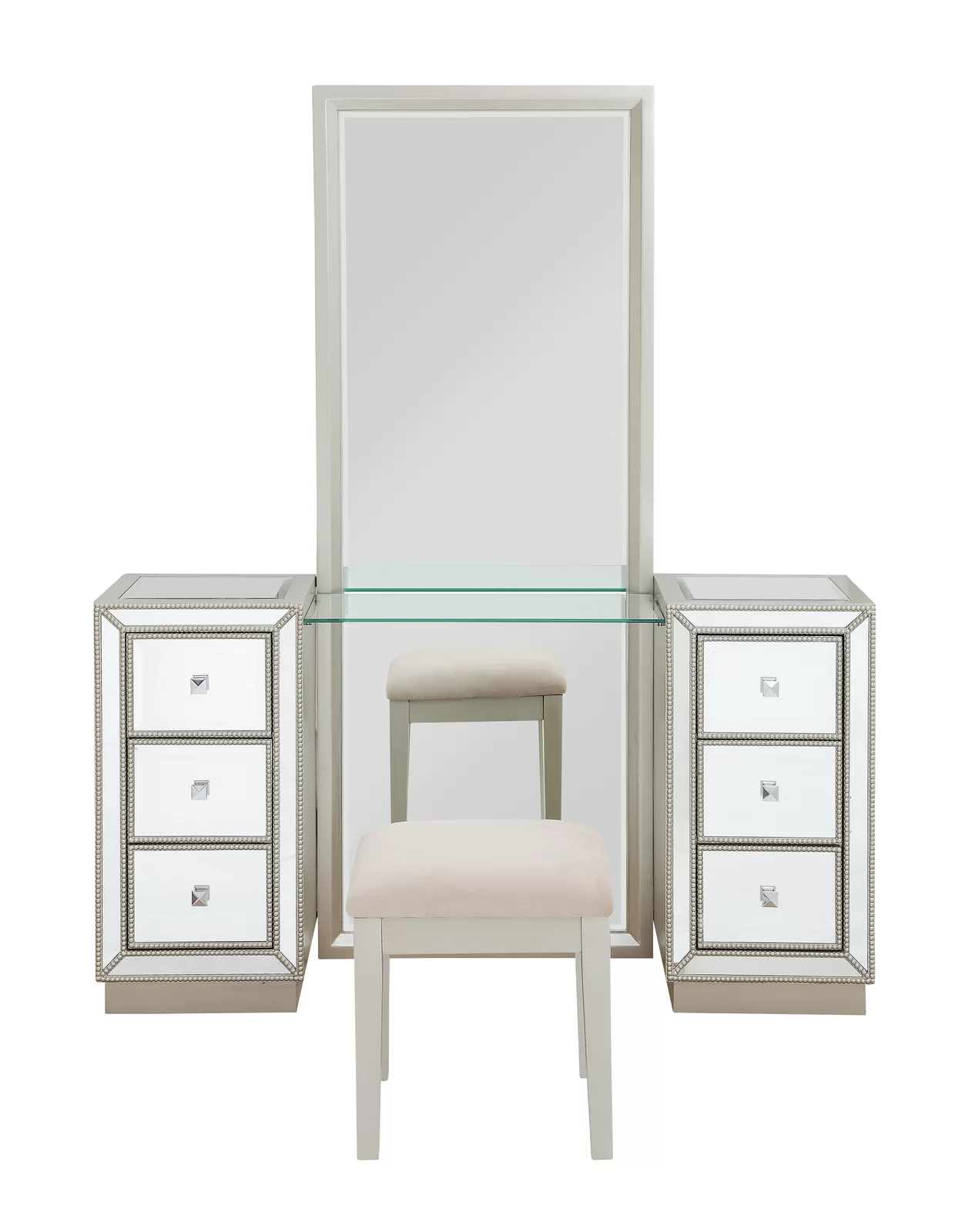 Metal surface makeup cabinet