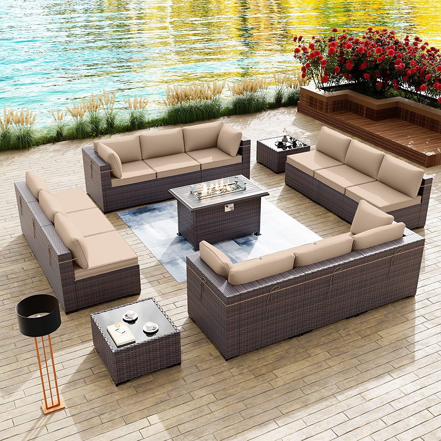 15 Pcs Patio Furniture Set with 43