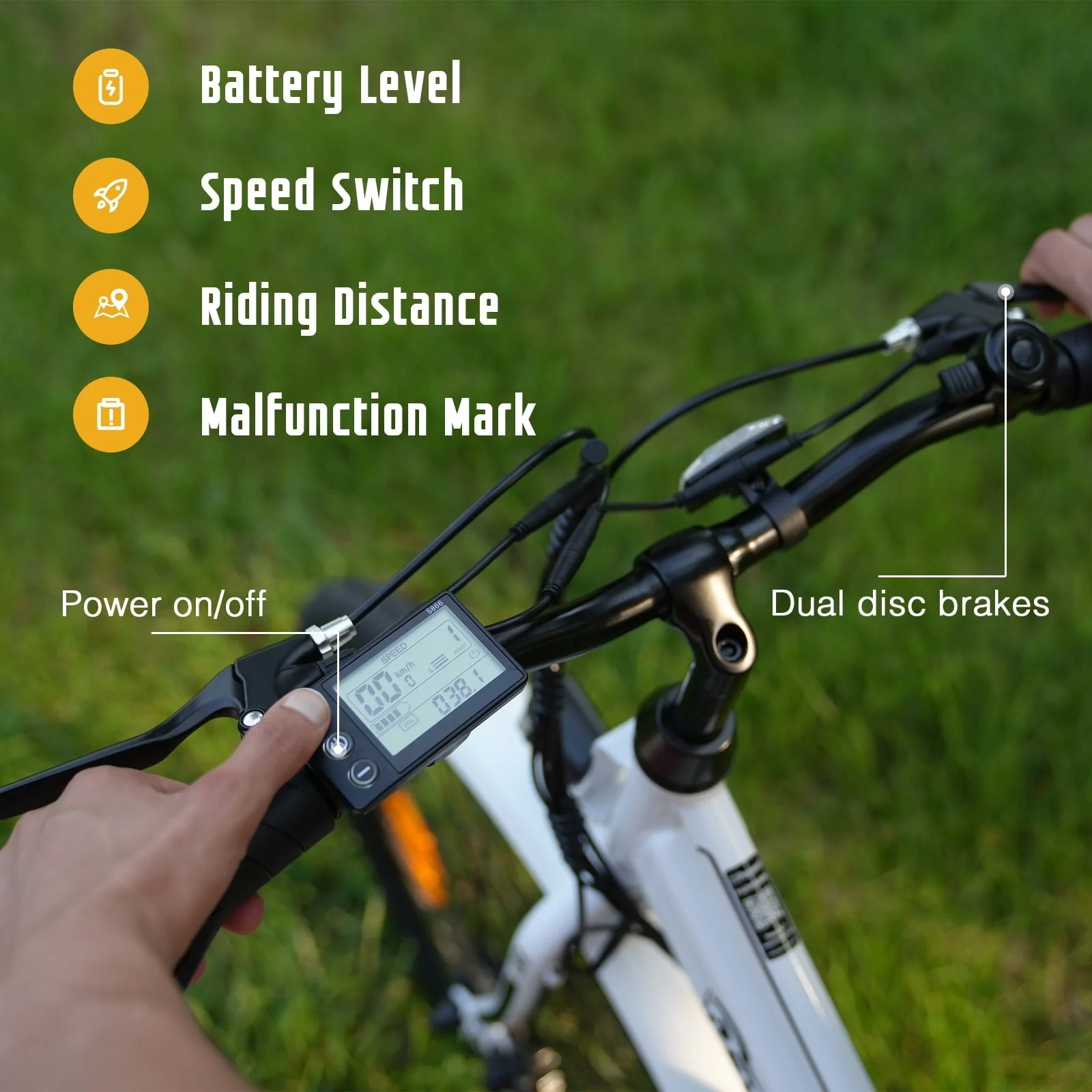 EVERCROSS 26in Electric Bike, 500W, 36V, White