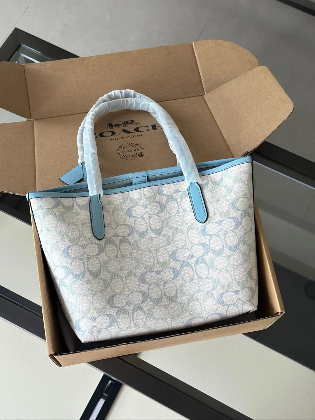 Coach City Tote In Signature Canvas