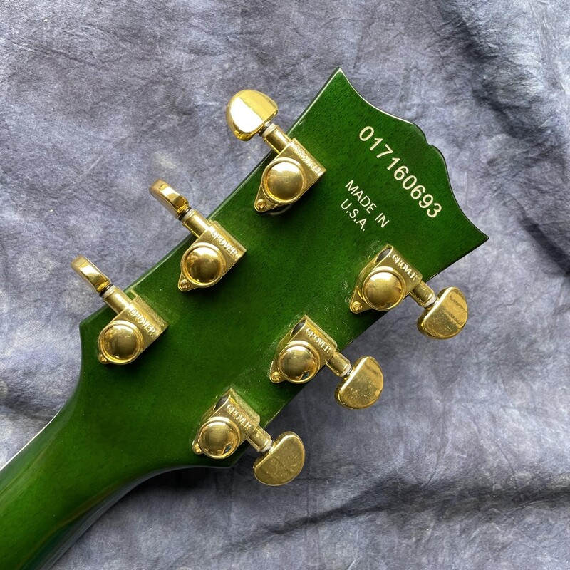 Green LP Electric Guitar Solid Black Rosewood Fretboard Gold Hardware Top