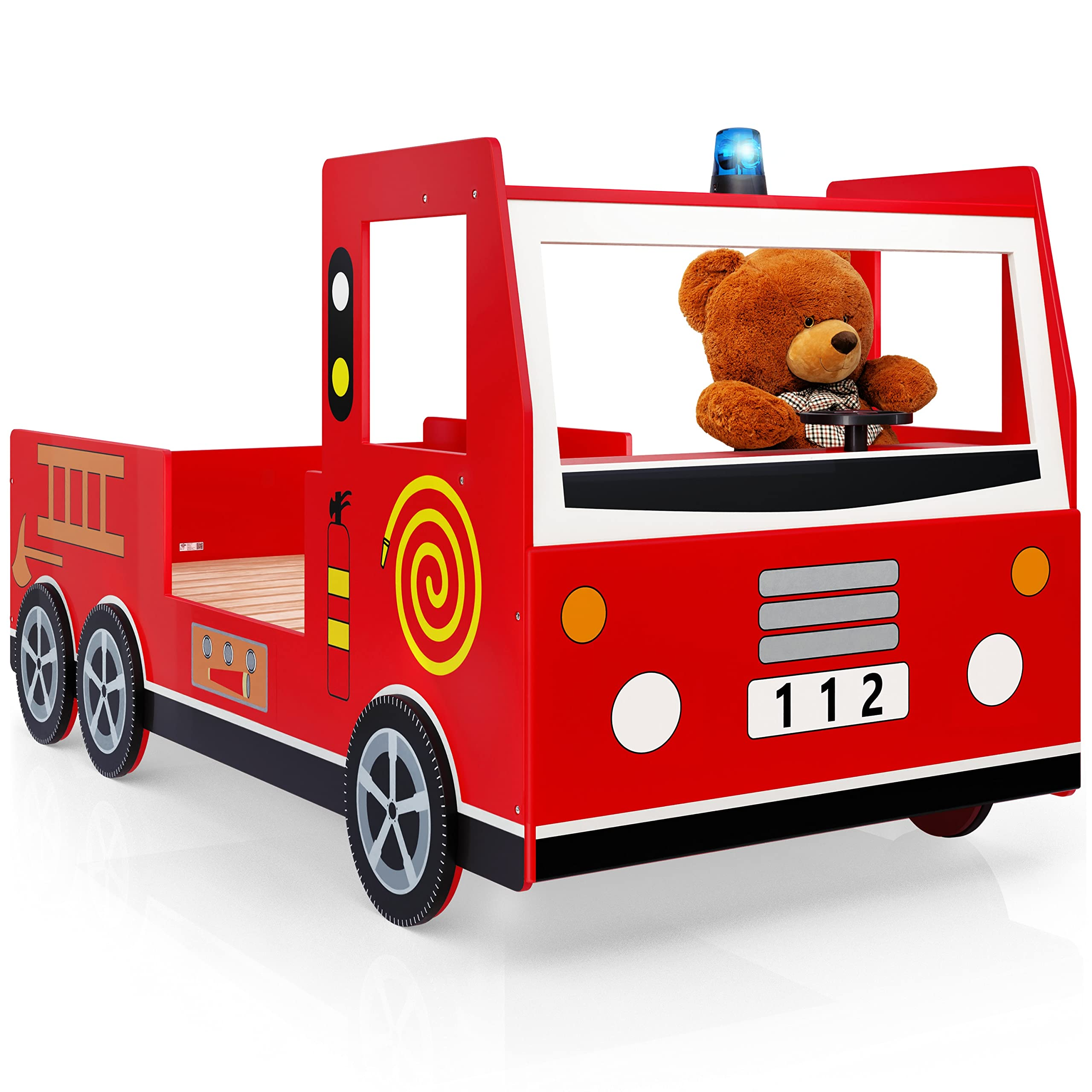 Children's Bed Frame Red Fire Truck Imitation Kids Bed Car