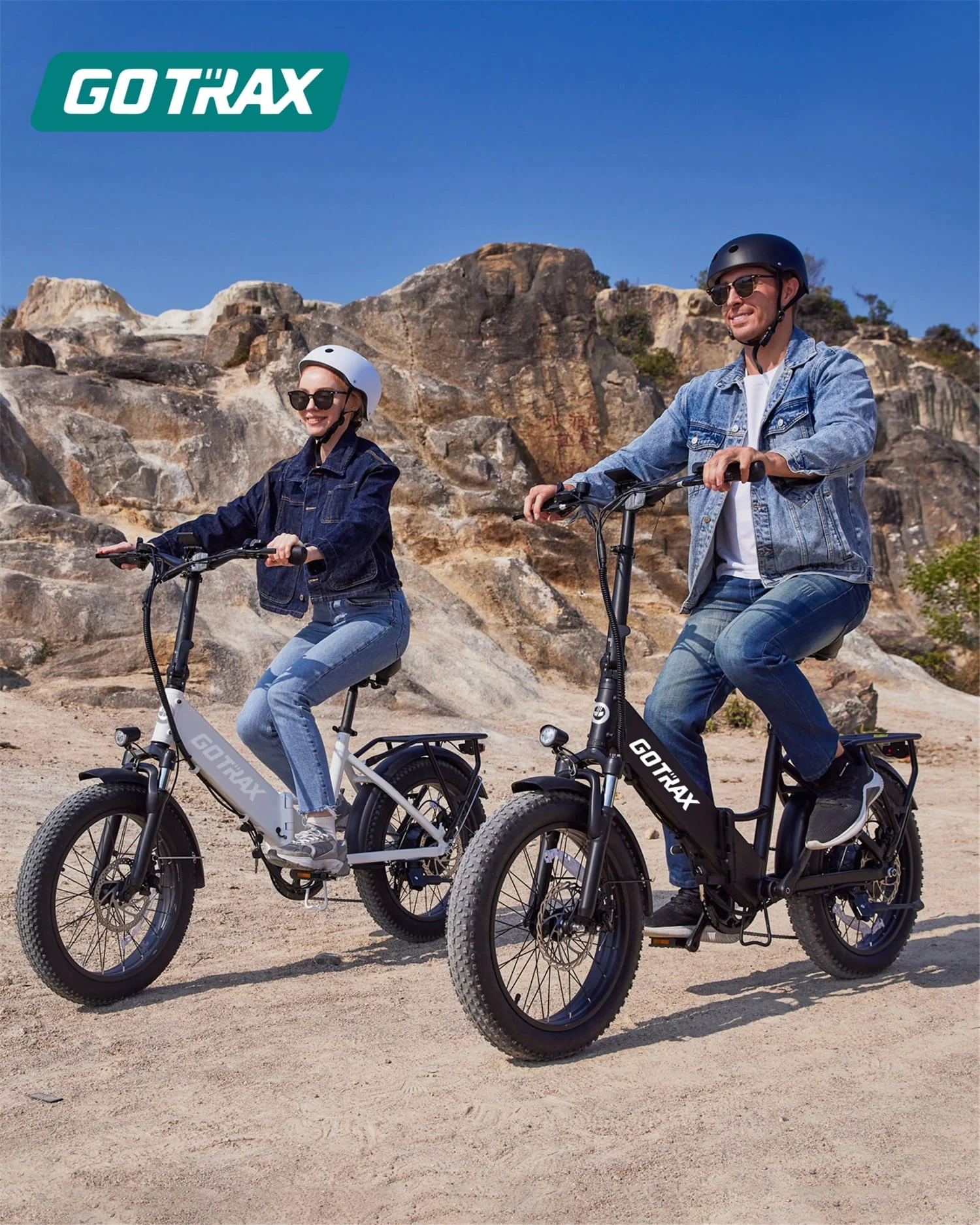 F2 20in Folding Fat Tire Electric Bike, 500W, 48V, White