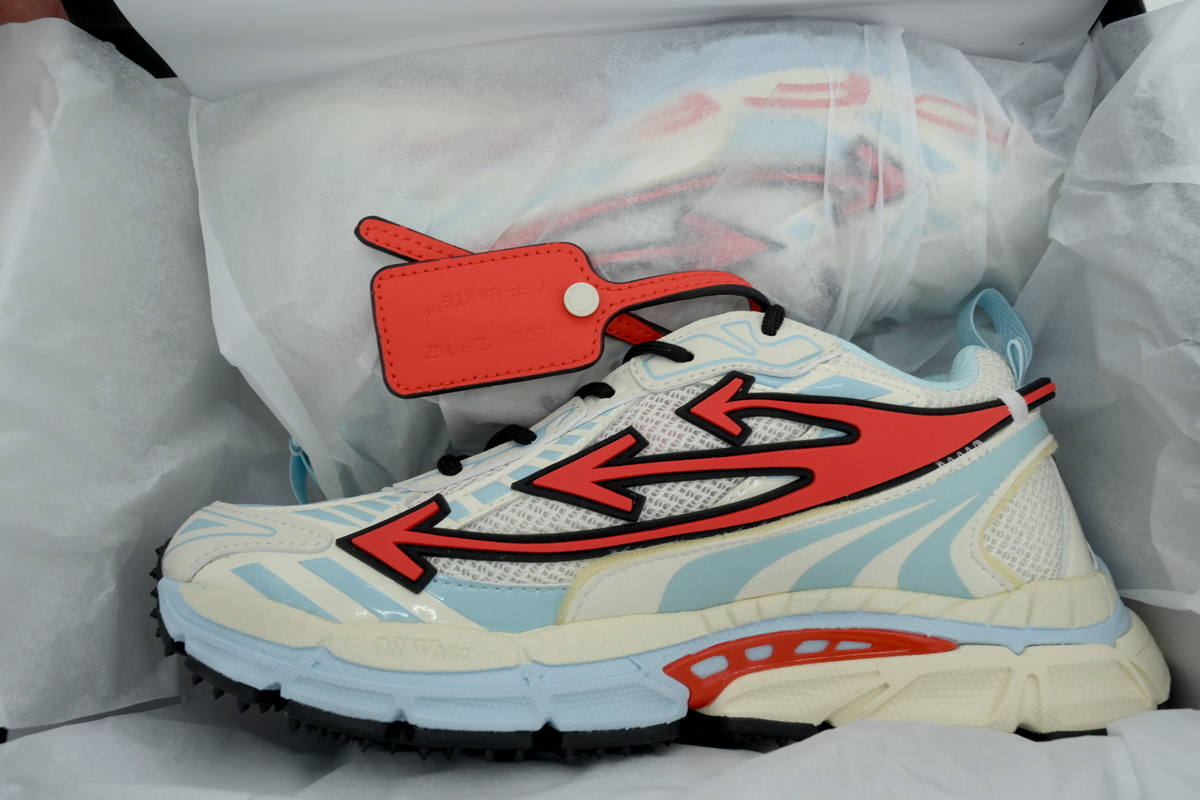 Off-White Be Right Back Powder Red Blue white OMIA295S 26FAB005 7626