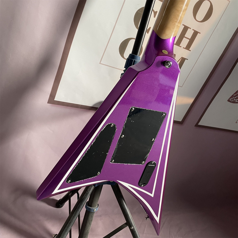 Purple Electric Guitar Alexi Laiho VShape Floyd Rose Bridge Solid Body 6 strings