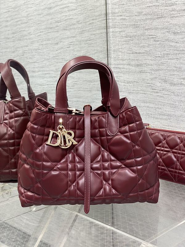 Dior Toujours Tote Bag Medium Burgundy Cannage