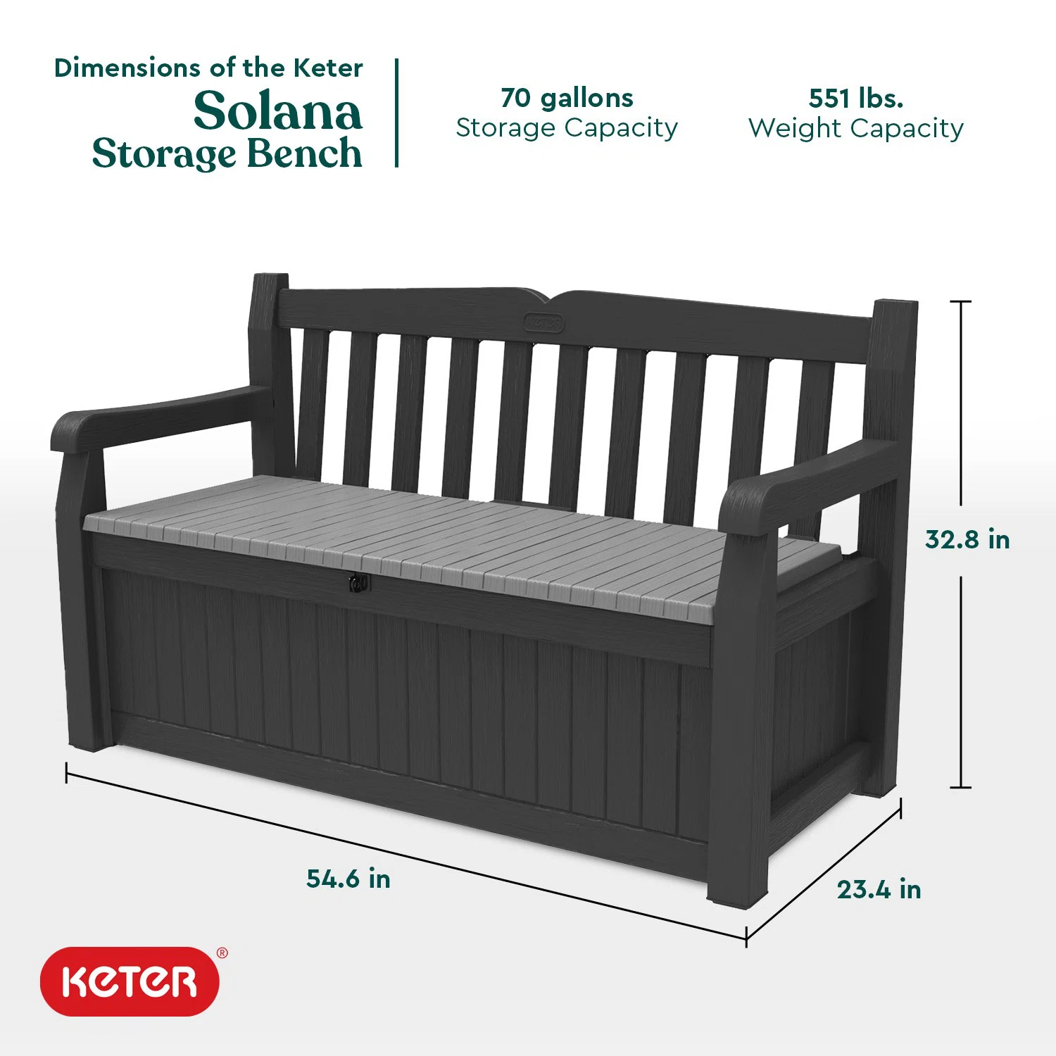 Solana Chic Elegant Wood-Look Storage Bench with Comfy Durable
