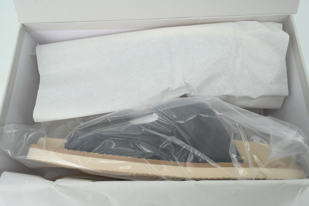Brunello Cucinelli Suede Slide Sandals Grey