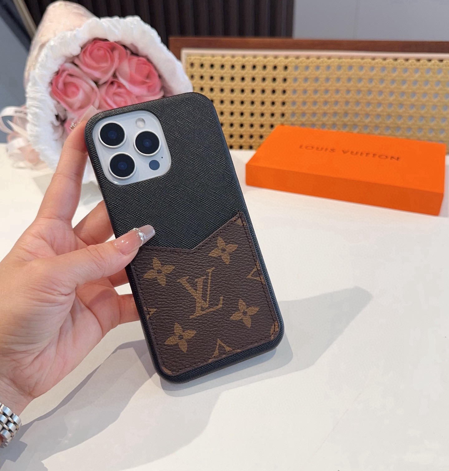 LV Classic Monogram Card Slot Phone Case