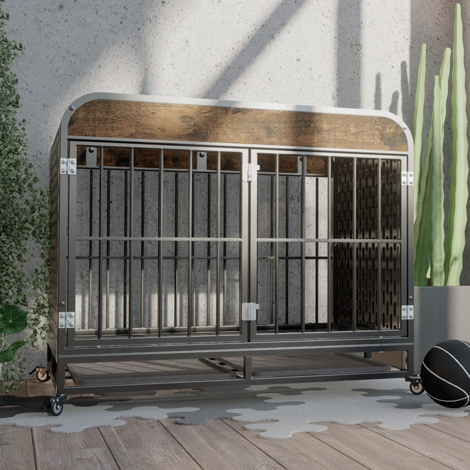 Heavy Duty Indestructible Dog Crate with Sturdy Door Lock