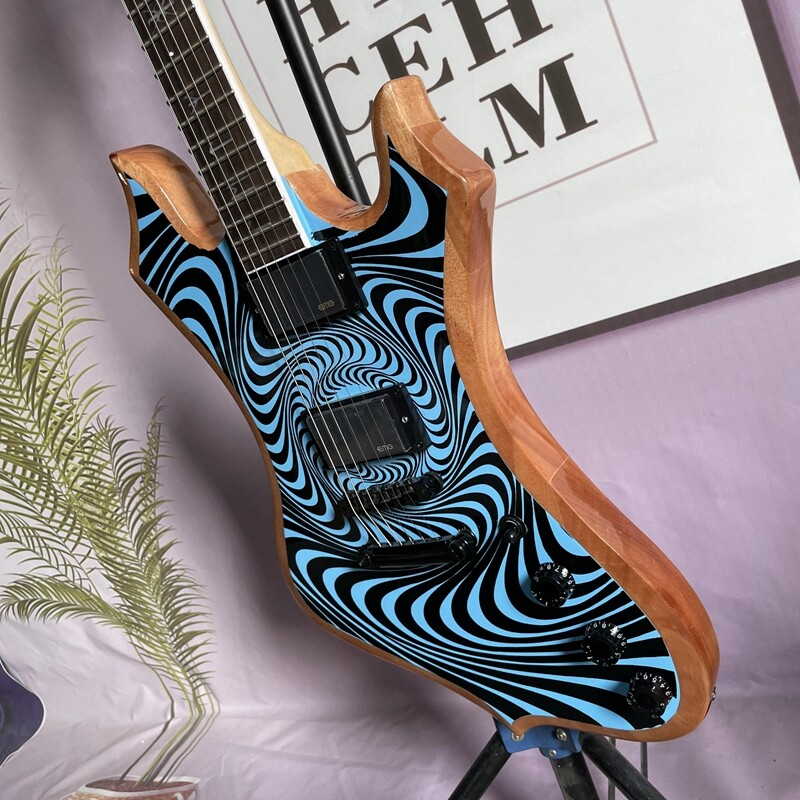 Zakk Wylde Audio Blue Electric Guitar Solid Black Hardware Primary Back & Side-
