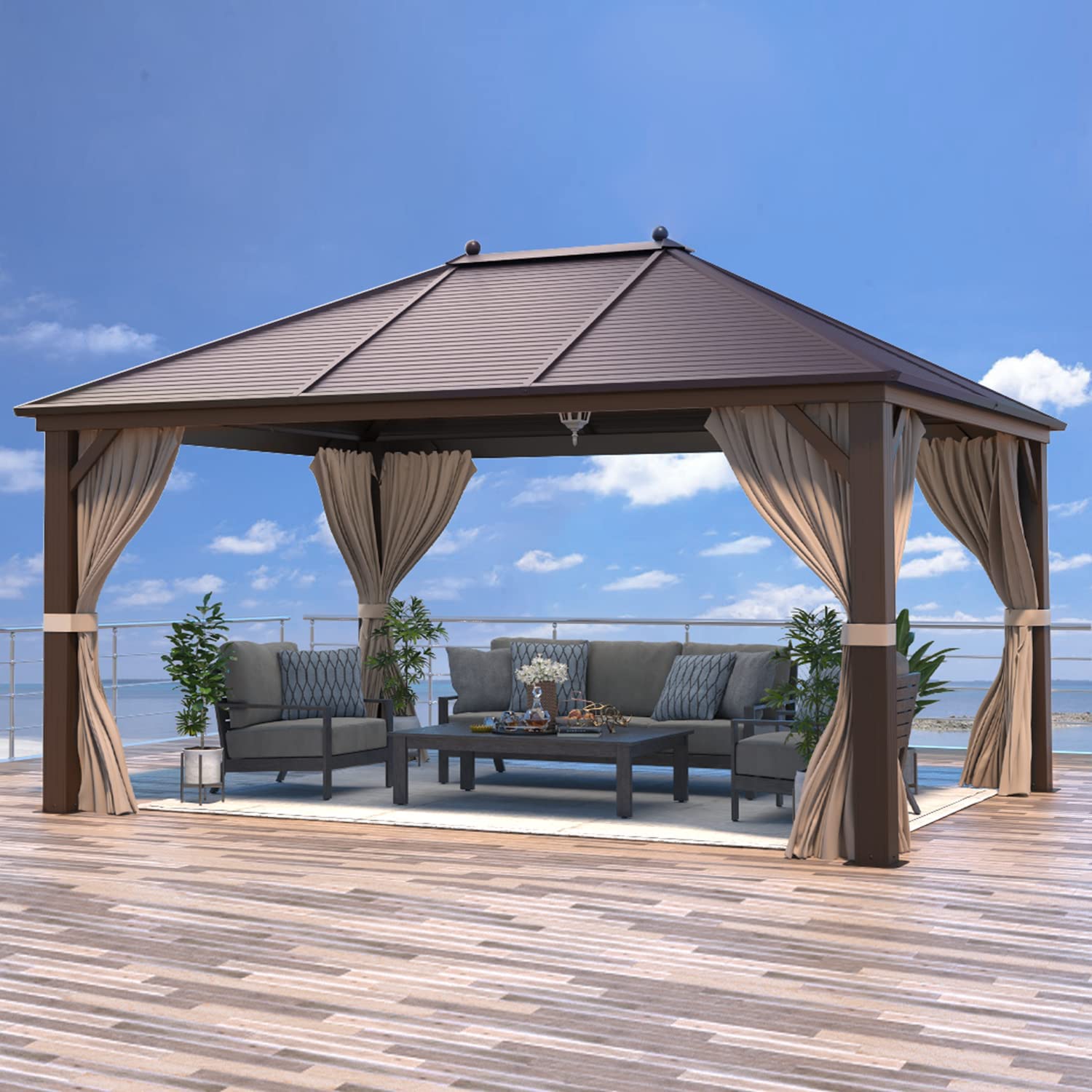Hardtop Gazebo Galvanized Steel Gazebo Canopy for Garden