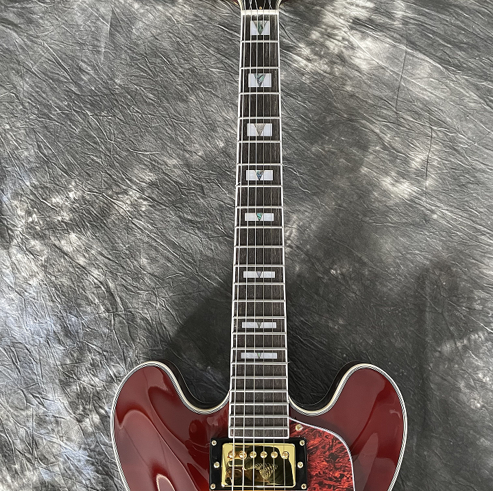 Custom ES339 Electric Guitar Sunburst Quilted Maple Top Mahogany Body HH Pickup