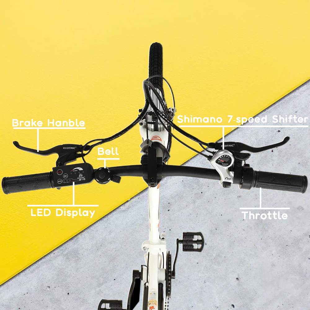 ECOTRIC E-Ride 20in Folding Electric Bike, 350W, 36V