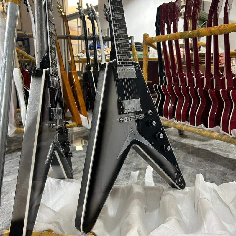 Fly V Electric Guitar Mahogany Body Rosewood Fretboard 6 Strings Tune-O-Matic