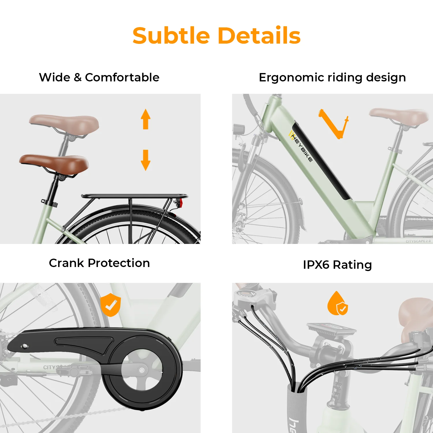 Heybike Cityscape 2.0 26in Electric Bike, 500W, 36V 13Ah