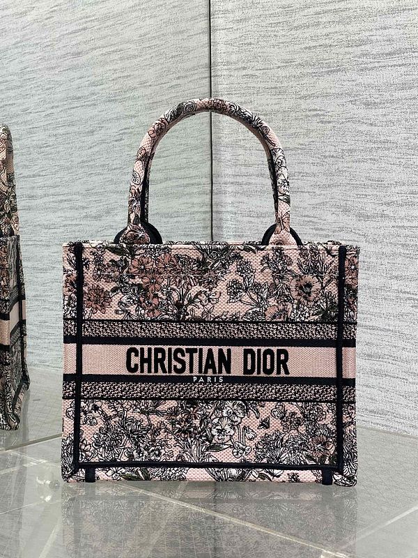Dior Book Tote Small Pink Vintage Floral