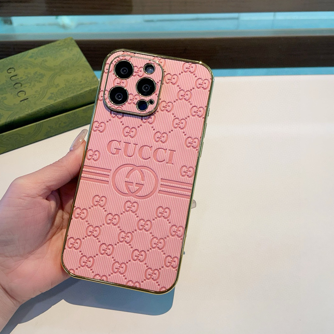 Gucci Electroplated Side Embossed Phone Case | Full Coverage Precision Cutout