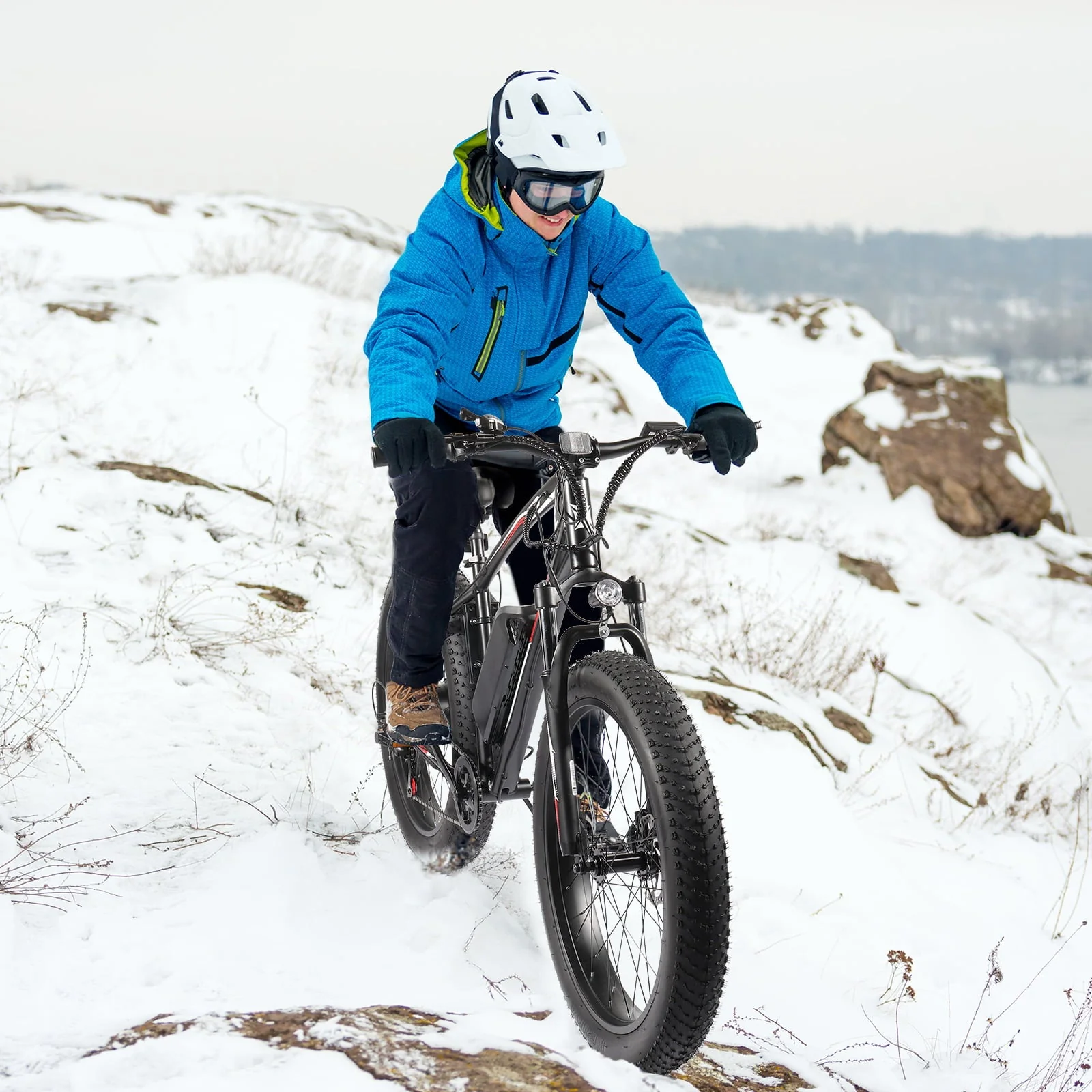 PEXMOR 26in Fat Tire Electric Mountain Bike, 500W, 48V 13Ah