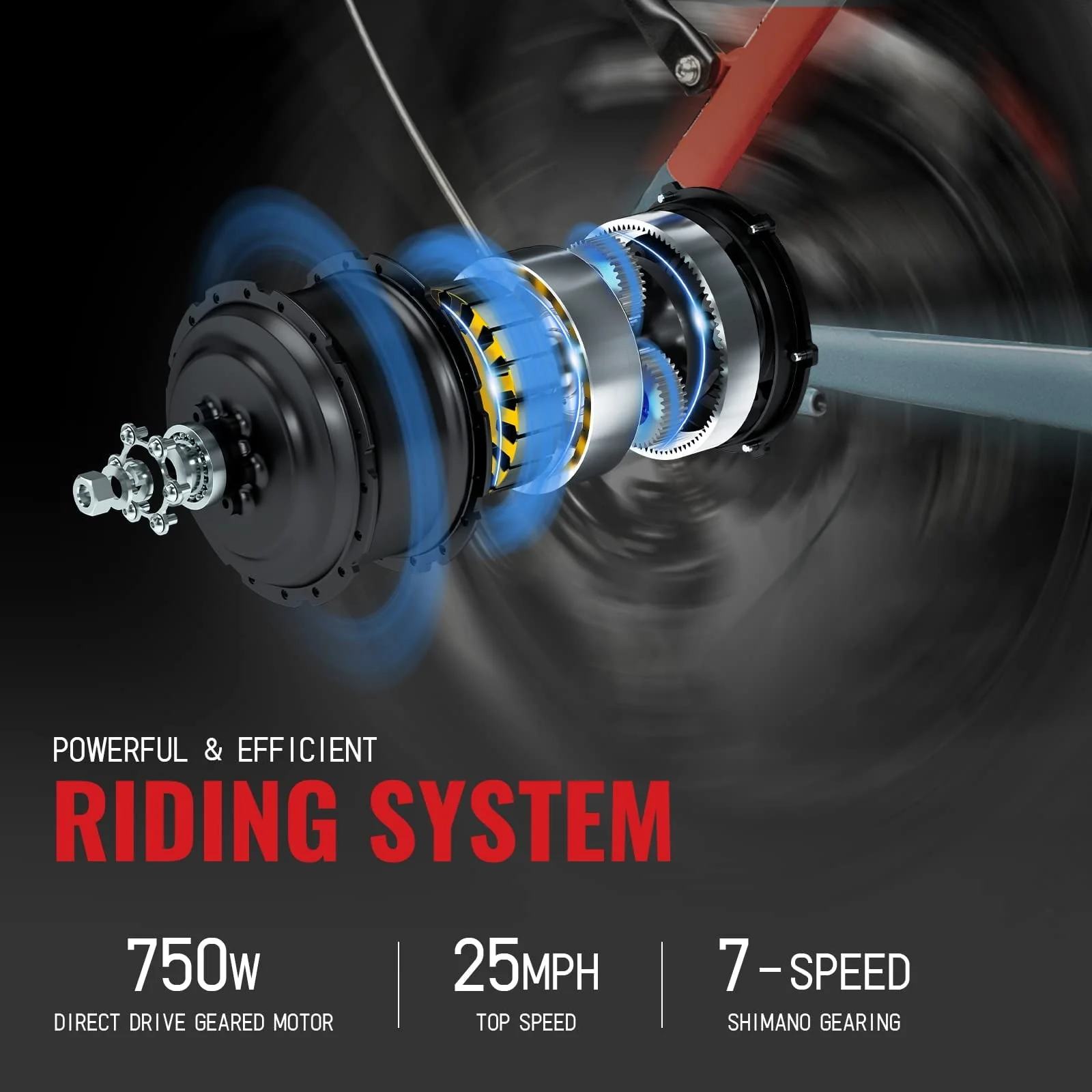 HIPEAK 20in Folding Fat Tire Electric Bike, 750W, 48V 15Ah