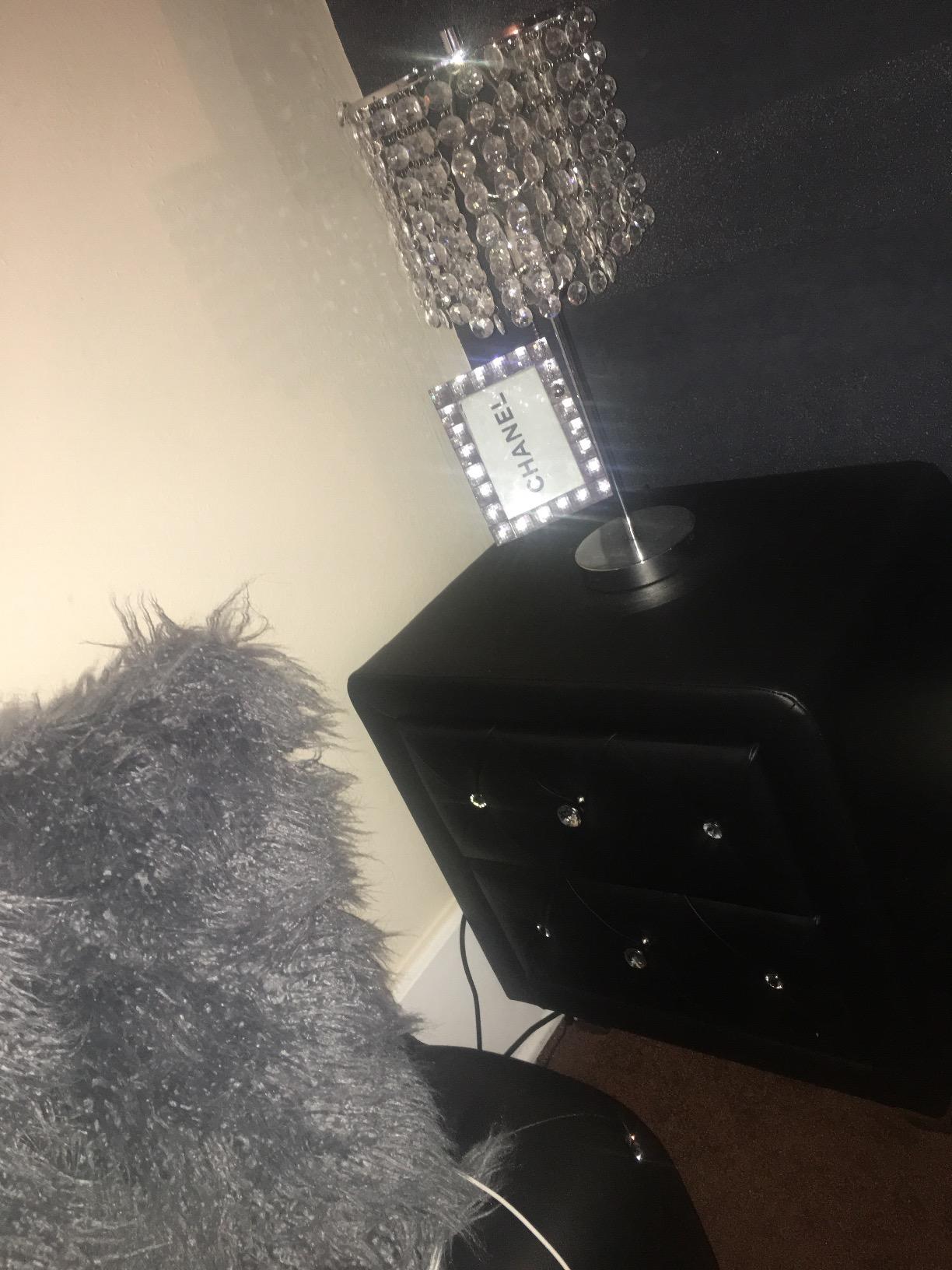 Stella Crystal Tufted Upholstered Modern Nightstand