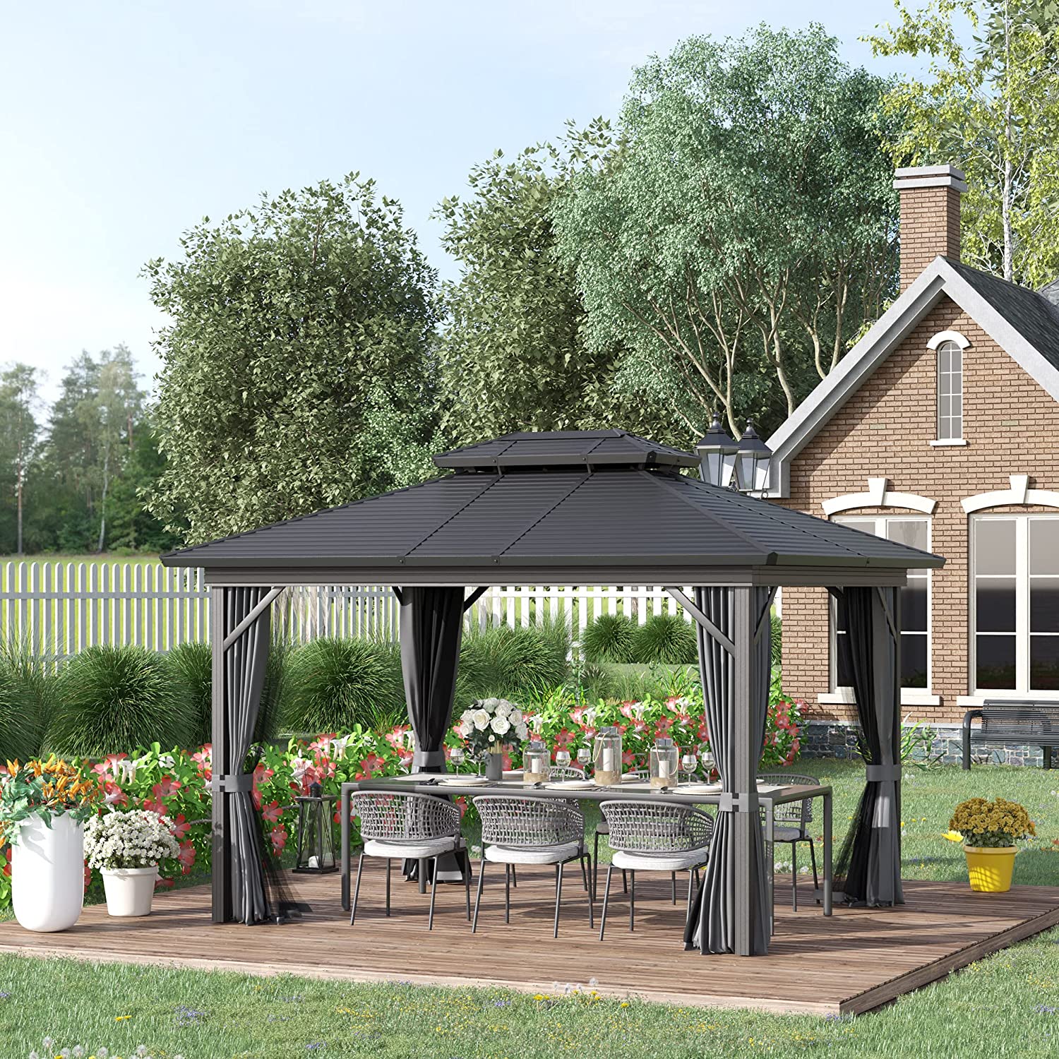 10x10 Hardtop Gazebo with Aluminum Frame