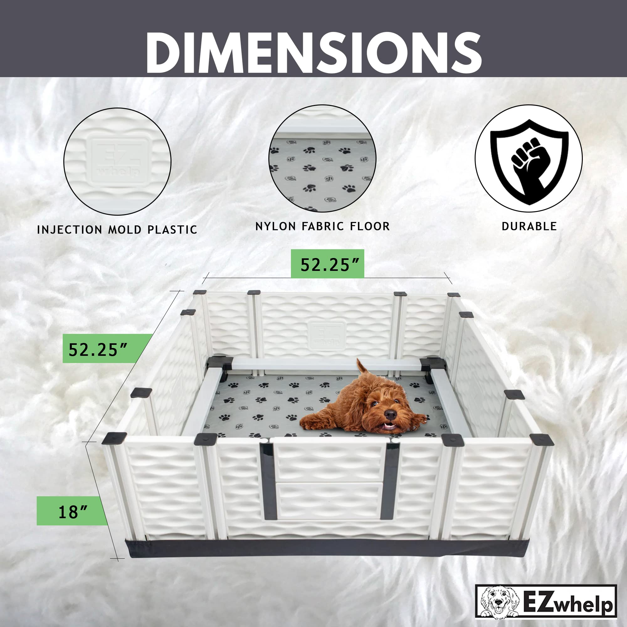 Puppies - Indoor Dog Whelping Pen with Rails - Puppy Playpen