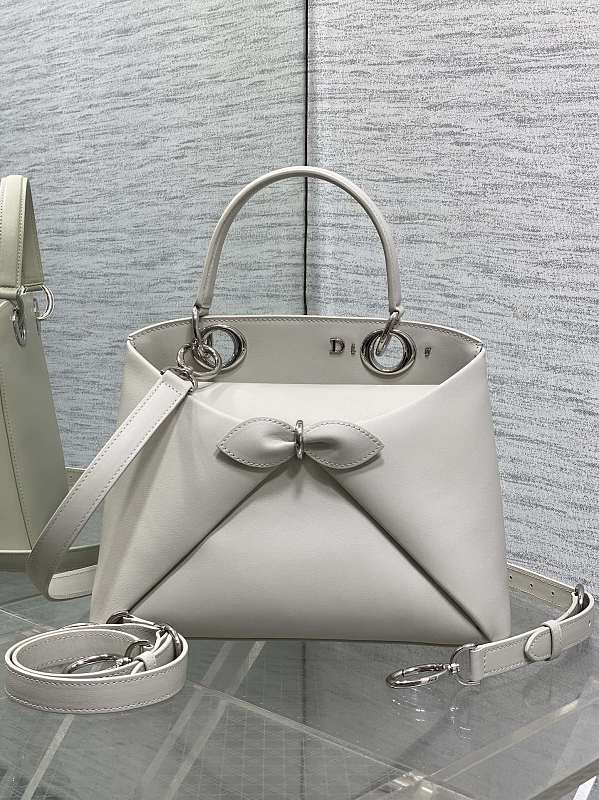 Dior Bow Tote Bag Medium White