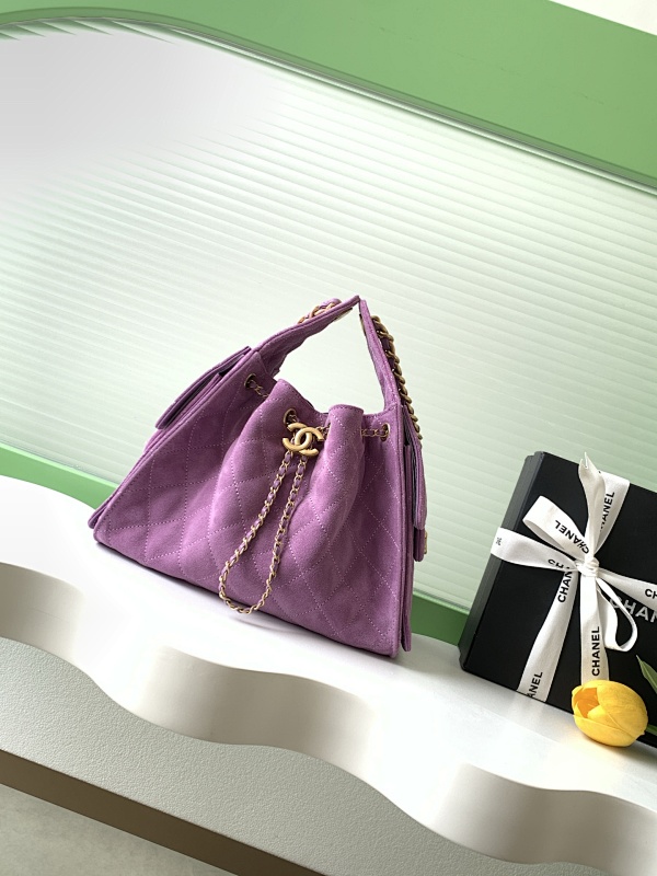 Chanel Drawstring Hobo Bag Purple