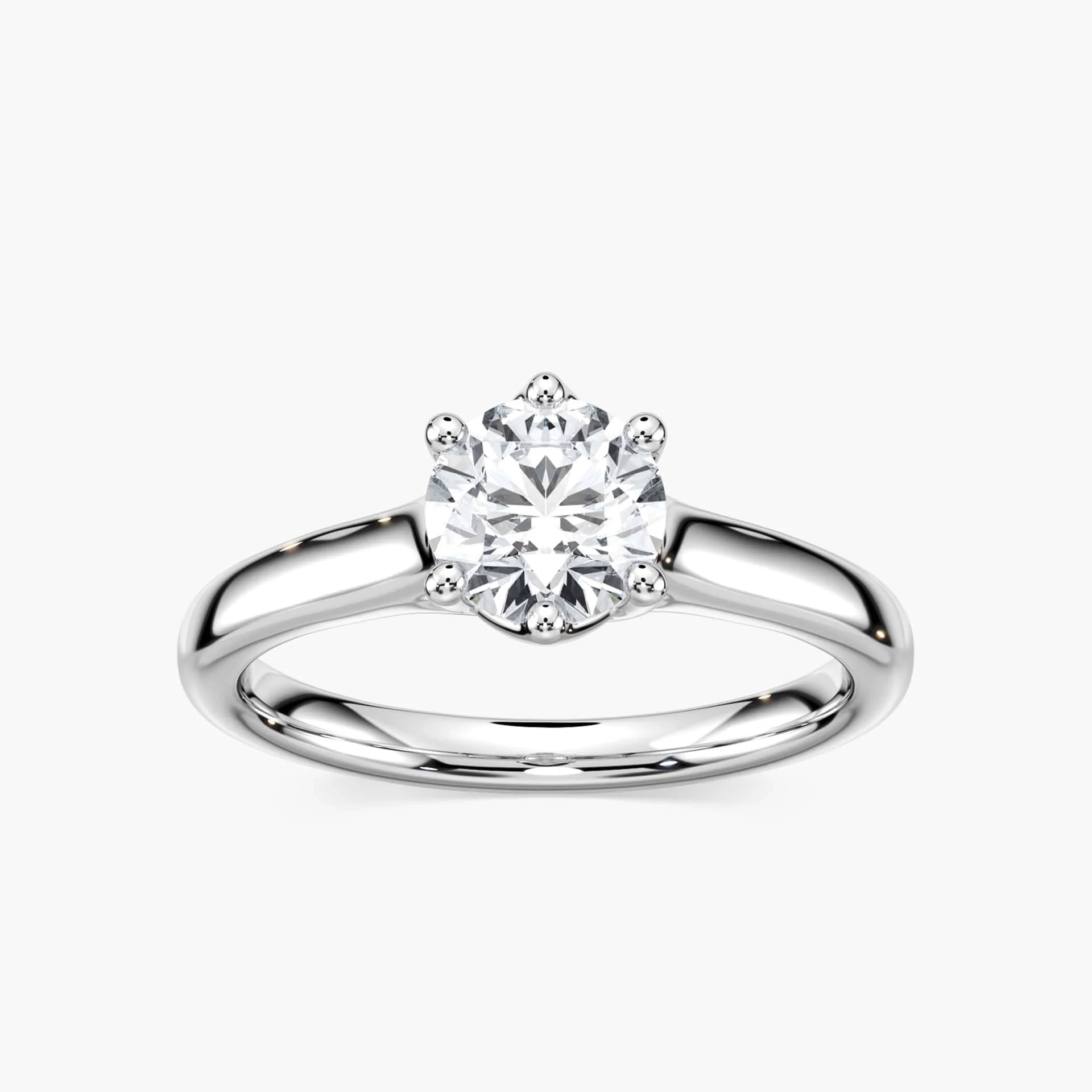 Calista Round Lab Grown Diamond Six Prong Solitaire Engagement Ring