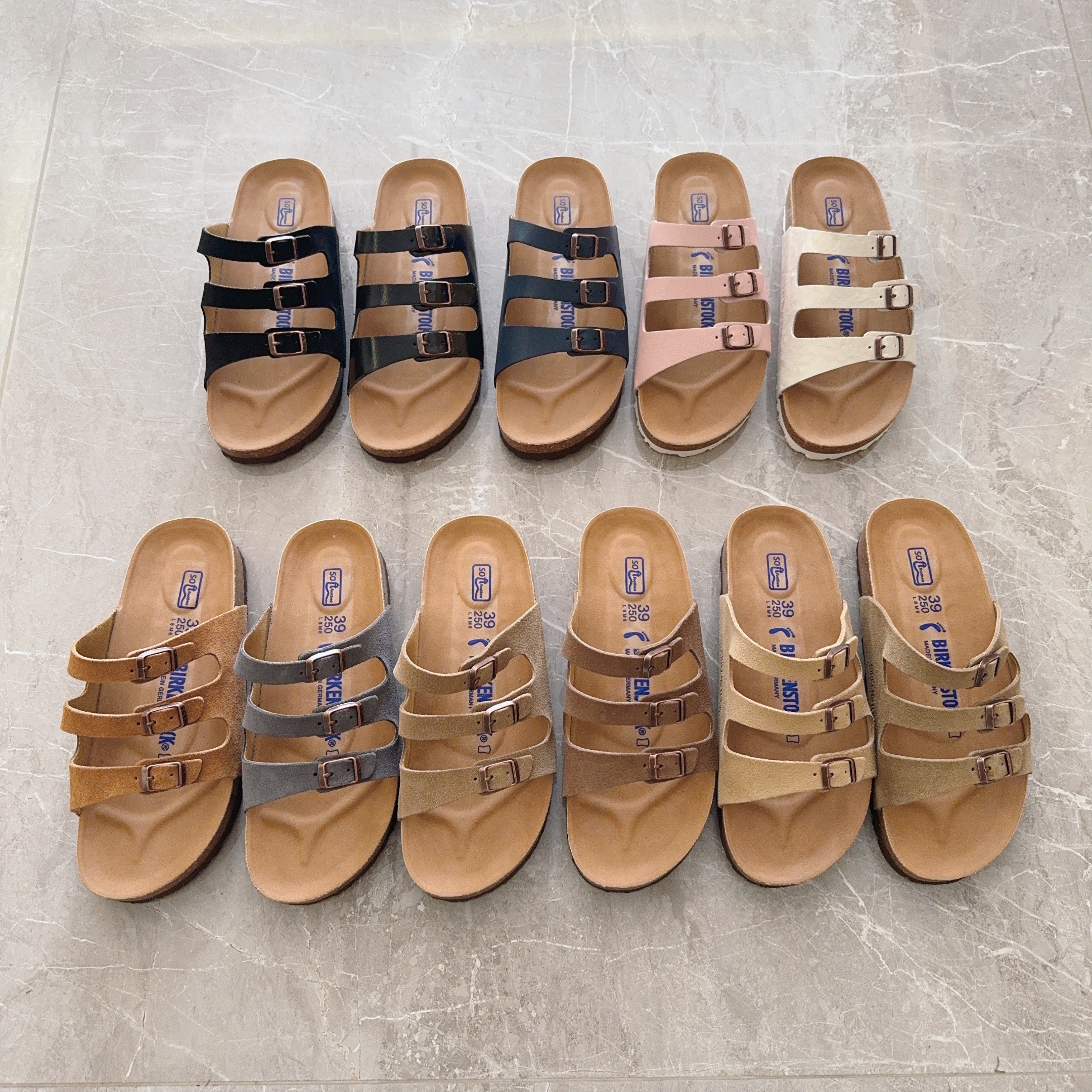 Birken-Style Three-Strap Sandals