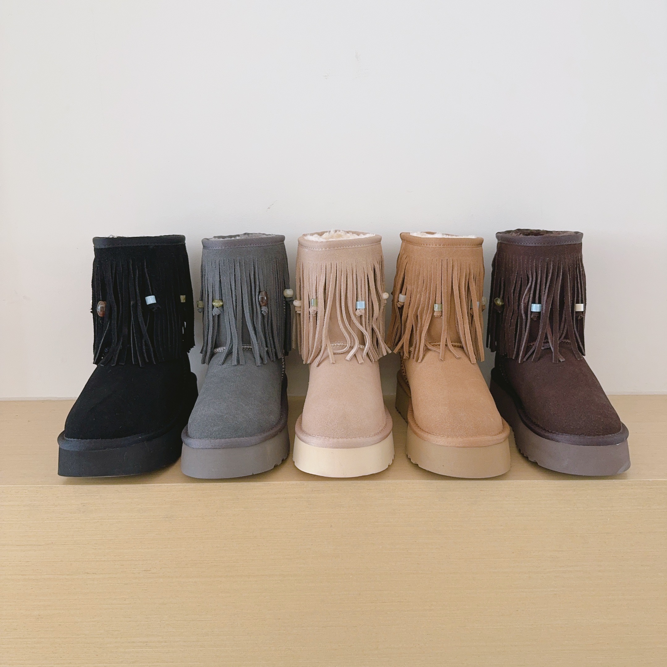 Tassel Mid-Calf Boots Platform