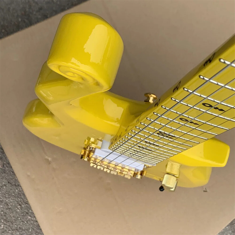 Yellow Prince Cloud Electric Guitar Alder Body Maple Neck, Metal Truss Rod Cover