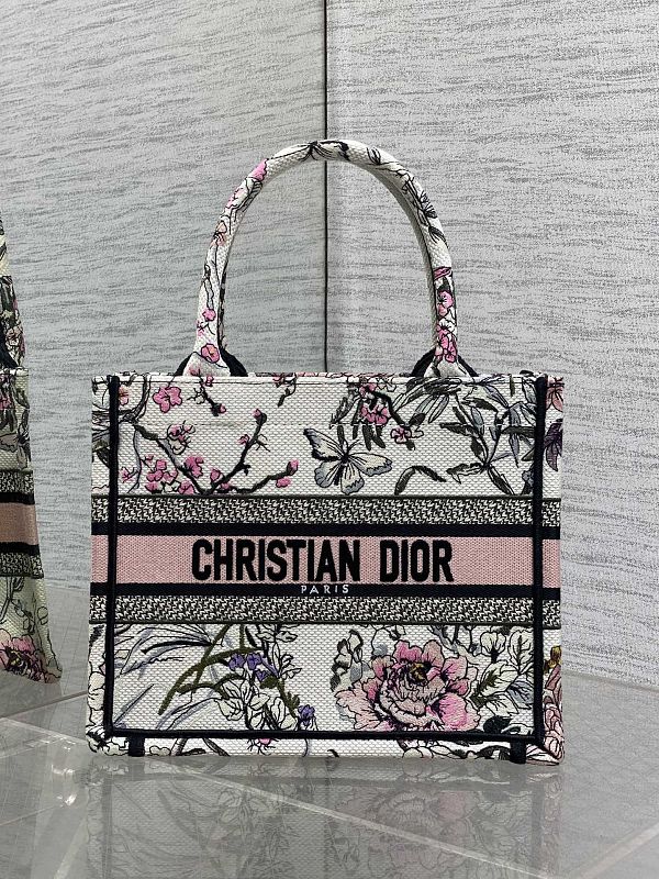Dior Book Tote Small Pink Botanical
