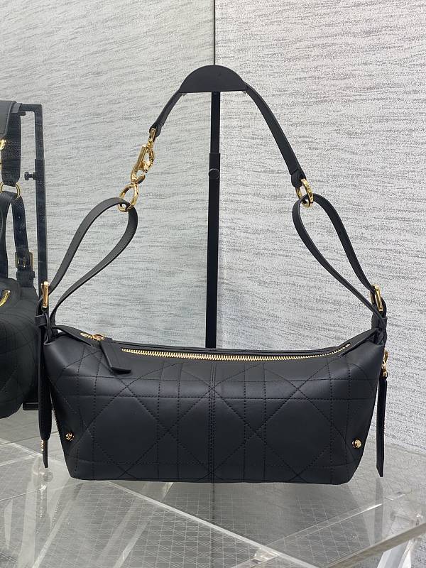 Dior Journey Hobo Bag Small Black Cannage